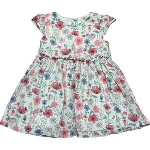 Baby B'gosh Oshkosh Blue Floral Cotton Dress Size 2T